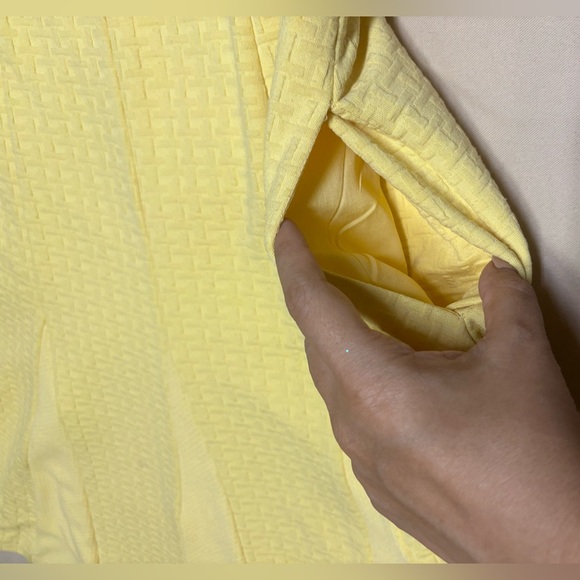 Talbots Fit & Flare Dress Size 10 Short Sleeve Butter Yellow Knee Length - Picture 16 of 16